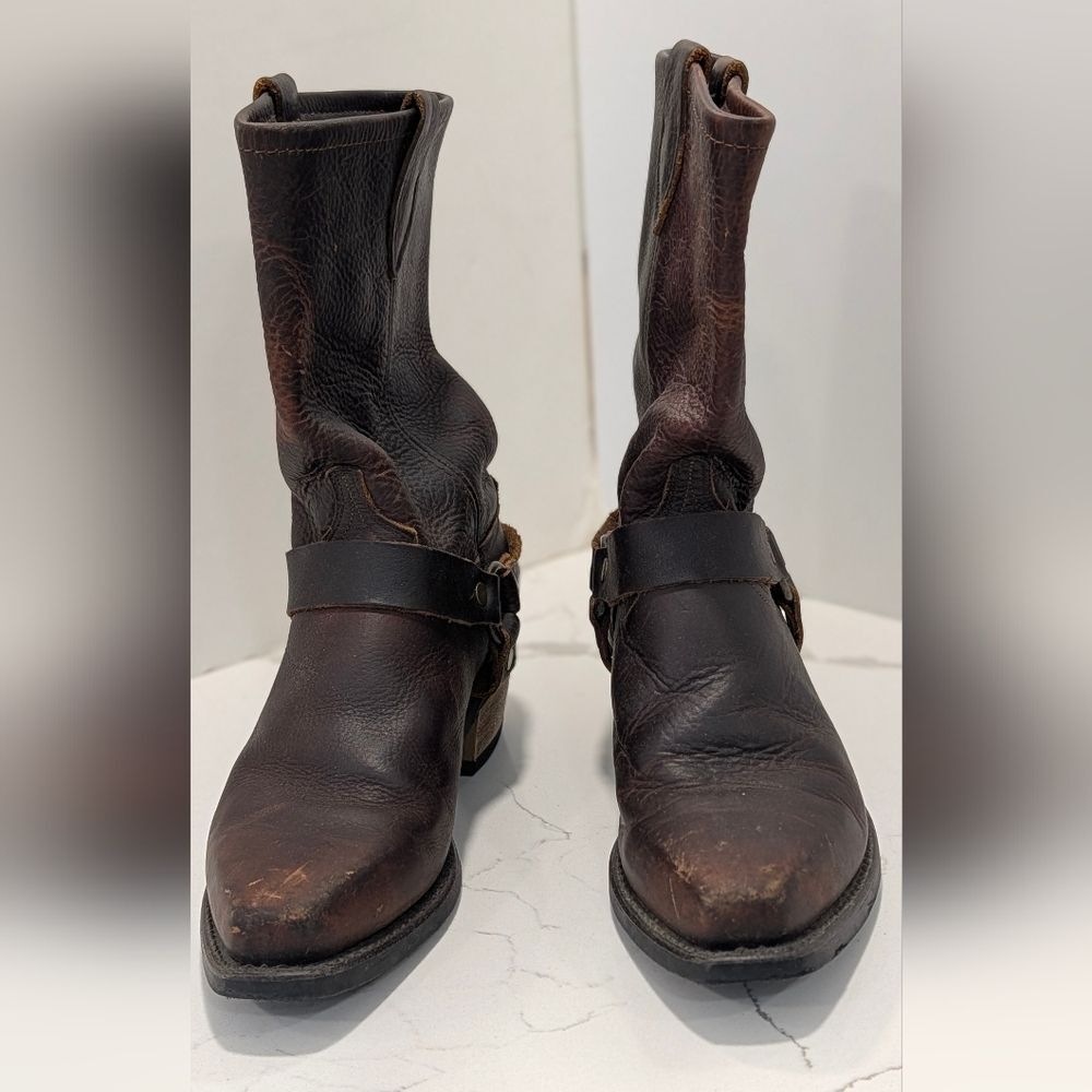 Source Unknown Brown Leather Combat Moto Boots - Picture 9 of 15